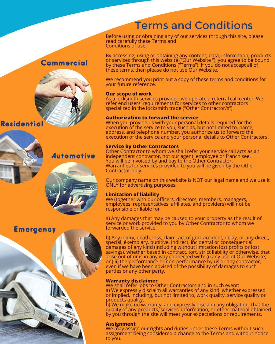Brooklyn Lock And Keys Brooklyn, NY 718-663-2498 - TermsAndConditions